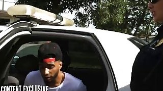 One slutty cop is riding black dude's dick while another officer is siting on his face Thumbnail