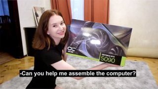 Hot russian teen anna sibster gives blowjob while i play with my new rtx 5090 - pov cumshot Thumbnail